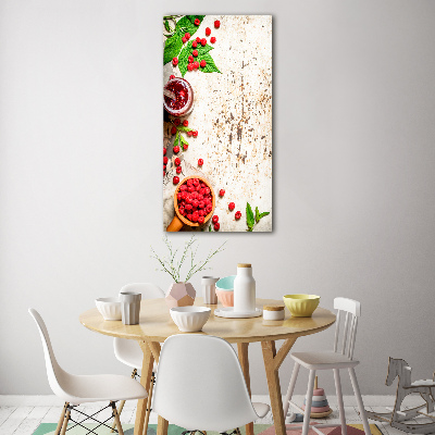 Cuadro decorativo en acrílico brillante vertical Mermelada de frambuesa