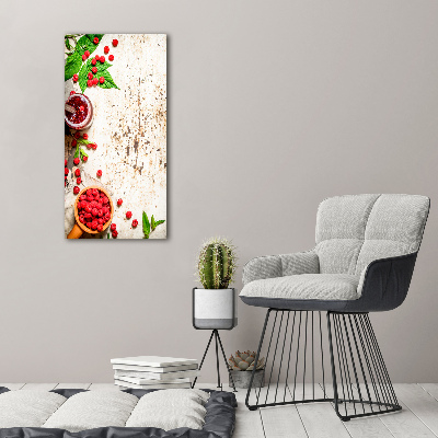 Cuadro decorativo en acrílico brillante vertical Mermelada de frambuesa