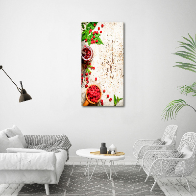 Cuadro decorativo en acrílico brillante vertical Mermelada de frambuesa