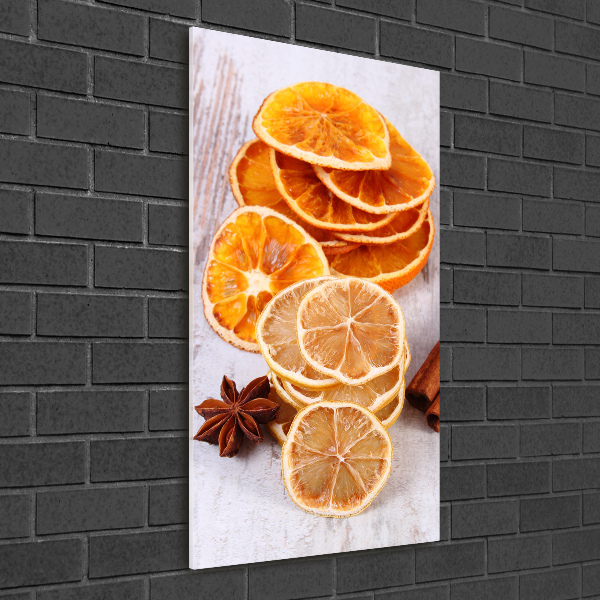 Cuadro de metacrilato moderno efecto cristal vertical El olor de la Navidad