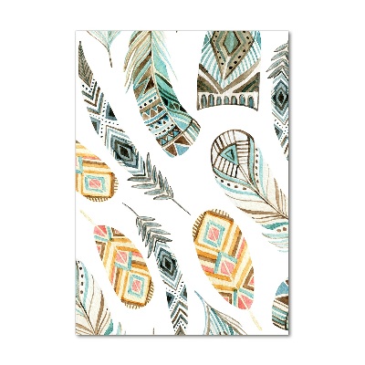 Cuadro de metacrilato vertical Plumas étnicas