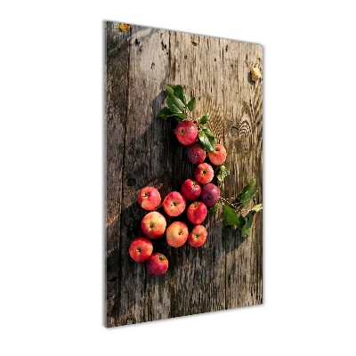 Impresión en metacrilato de alta calidad vertical Manzanas en la mesa