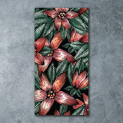 Impresión en metacrilato de alta calidad vertical flores tropicales