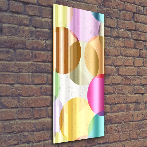 Cuadro de metacrilato moderno efecto cristal vertical Círculos de colores