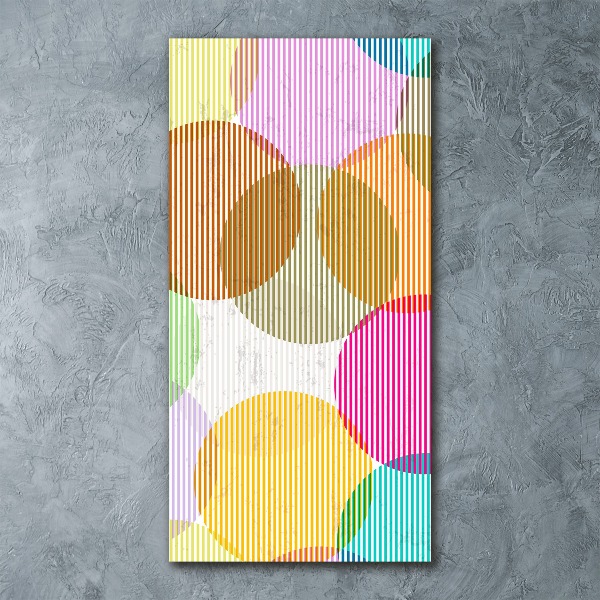 Cuadro de metacrilato moderno efecto cristal vertical Círculos de colores