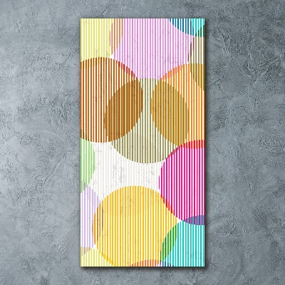 Cuadro de metacrilato moderno efecto cristal vertical Círculos de colores