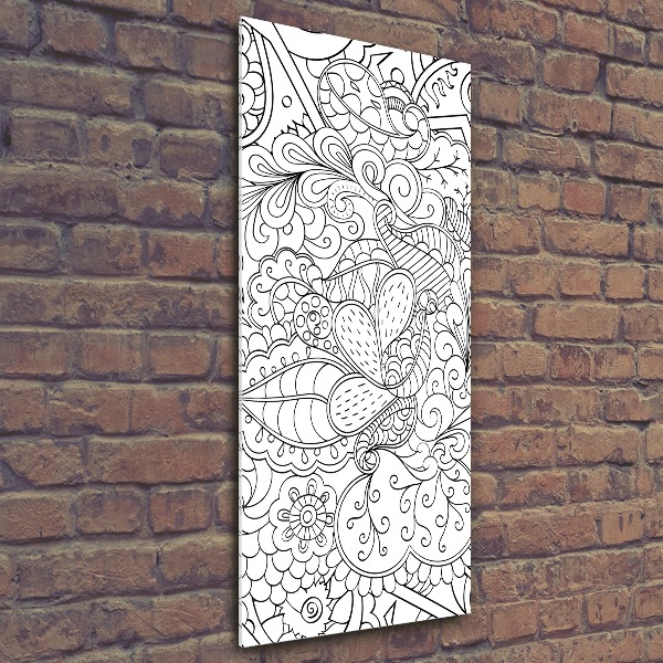 Cuadro de metacrilato vertical Fondo de zentangle