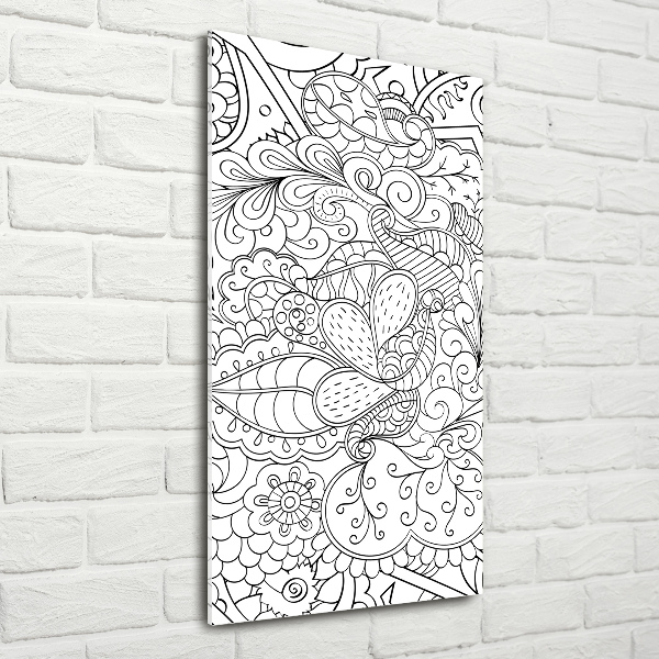 Cuadro de metacrilato vertical Fondo de zentangle