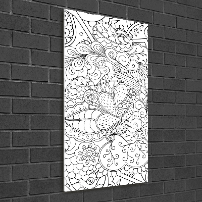Cuadro de metacrilato vertical Fondo de zentangle