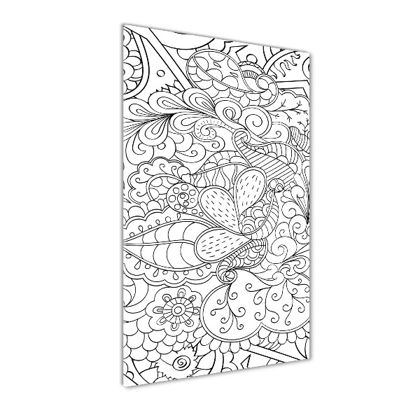 Cuadro de metacrilato vertical Fondo de zentangle