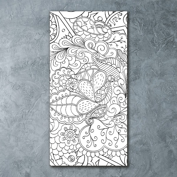 Cuadro de metacrilato vertical Fondo de zentangle