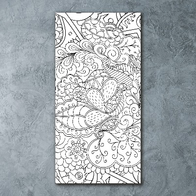 Cuadro de metacrilato vertical Fondo de zentangle