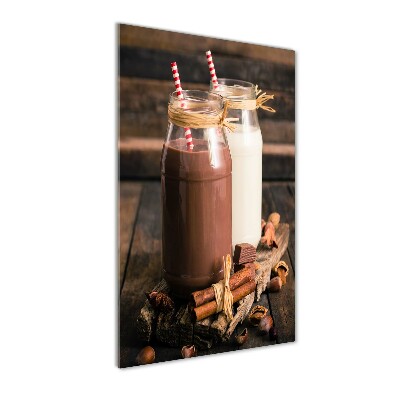 Cuadro de metacrilato moderno efecto cristal vertical Batidos de leche