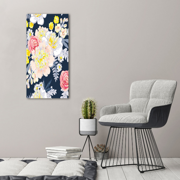 Cuadro decorativo en acrílico brillante vertical Un ramo de flores