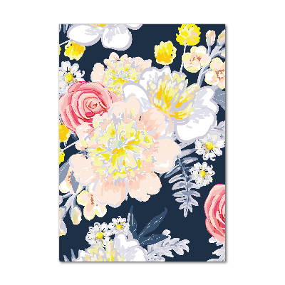 Cuadro decorativo en acrílico brillante vertical Un ramo de flores