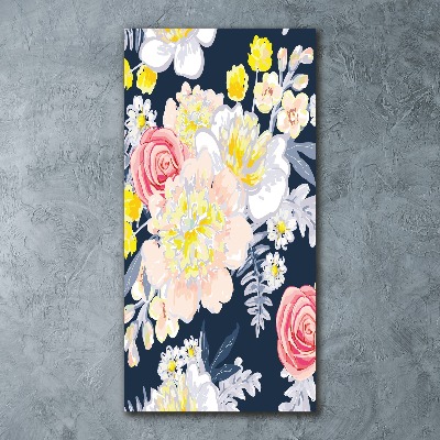 Cuadro decorativo en acrílico brillante vertical Un ramo de flores