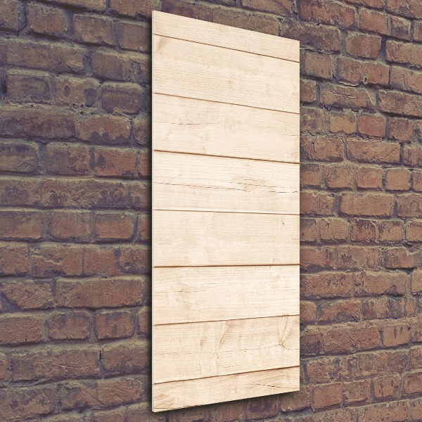 Cuadro decorativo en acrílico brillante vertical Fondo de madera