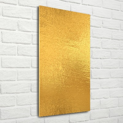 Cuadro de metacrilato moderno efecto cristal vertical Fondo de lámina de oro