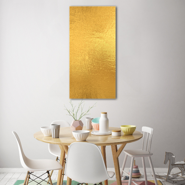 Cuadro de metacrilato moderno efecto cristal vertical Fondo de lámina de oro