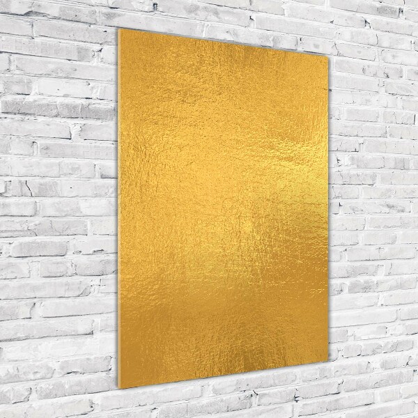 Cuadro de metacrilato moderno efecto cristal vertical Fondo de lámina de oro