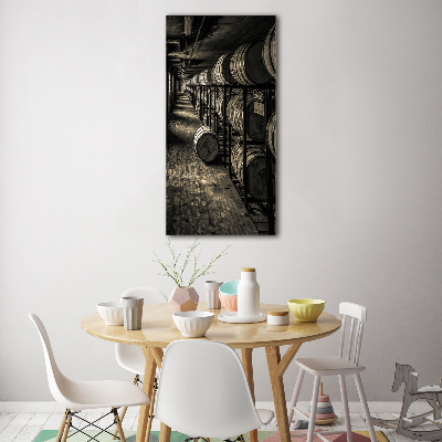 Cuadro de metacrilato moderno efecto cristal vertical Barriles de bourbon