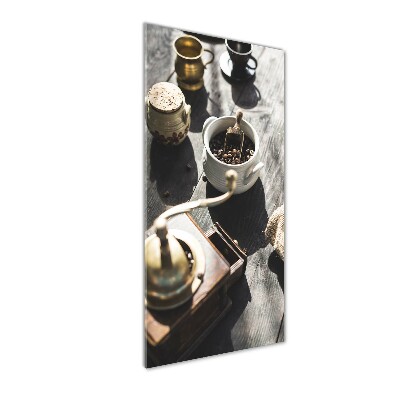 Cuadro de metacrilato moderno efecto cristal vertical Molinillo de café