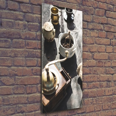 Cuadro de metacrilato moderno efecto cristal vertical Molinillo de café