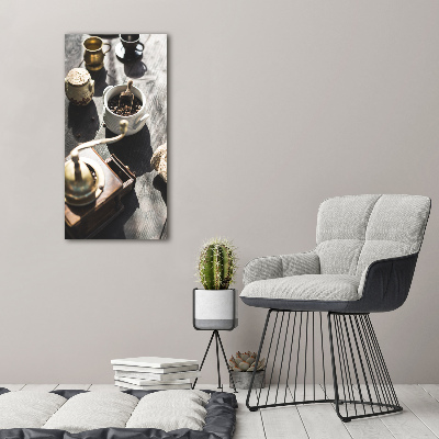 Cuadro de metacrilato moderno efecto cristal vertical Molinillo de café