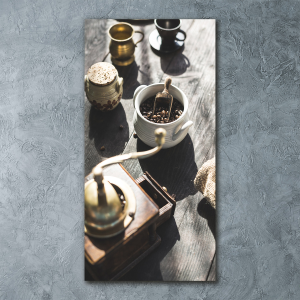 Cuadro de metacrilato moderno efecto cristal vertical Molinillo de café