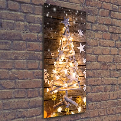 Cuadro decorativo en acrílico brillante vertical Árbol de Navidad brillante