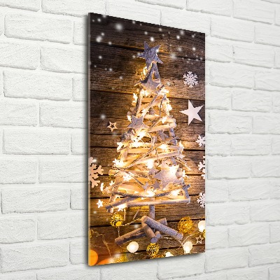 Cuadro decorativo en acrílico brillante vertical Árbol de Navidad brillante