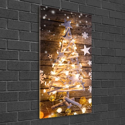 Cuadro decorativo en acrílico brillante vertical Árbol de Navidad brillante