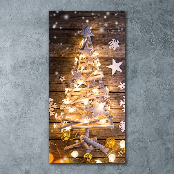 Cuadro decorativo en acrílico brillante vertical Árbol de Navidad brillante