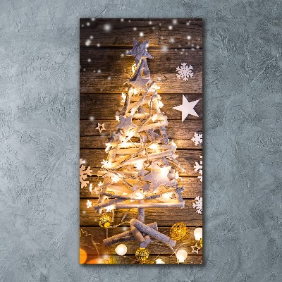 Cuadro decorativo en acrílico brillante vertical Árbol de Navidad brillante