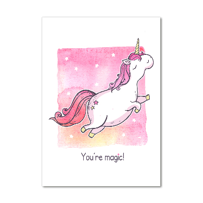 Cuadro de metacrilato vertical Unicornio rosa