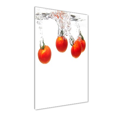 Cuadro decorativo en acrílico brillante vertical Tomates bajo el agua