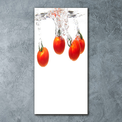 Cuadro decorativo en acrílico brillante vertical Tomates bajo el agua
