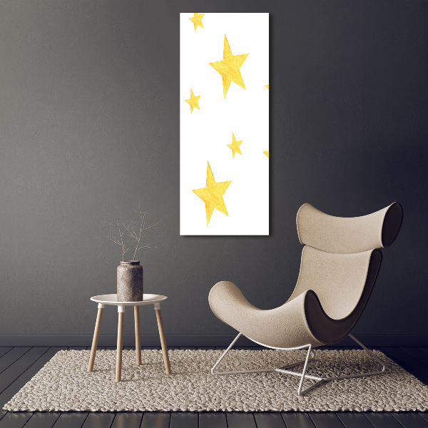 Cuadro decorativo en acrílico brillante vertical Estrellas amarillas