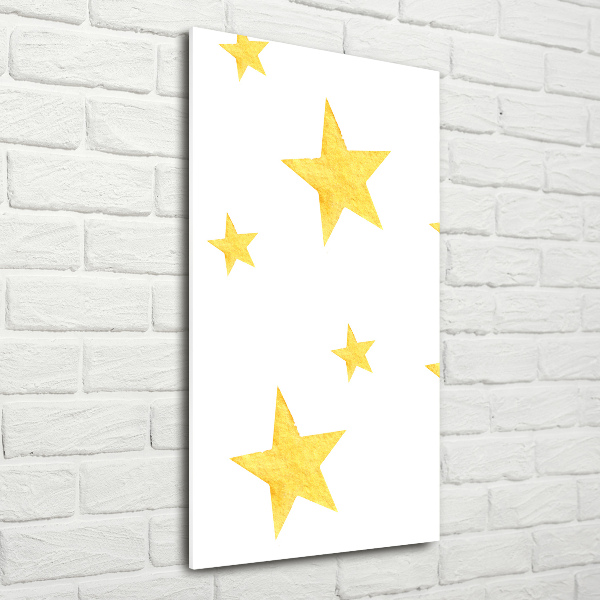 Cuadro decorativo en acrílico brillante vertical Estrellas amarillas