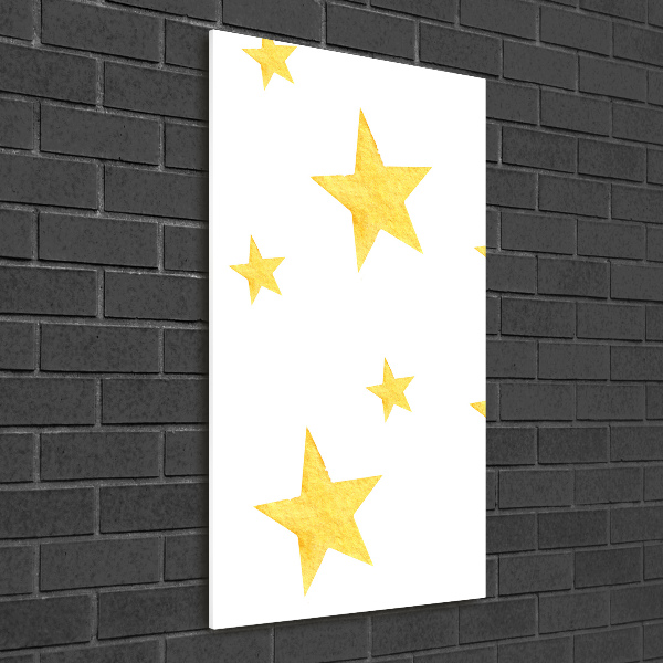 Cuadro decorativo en acrílico brillante vertical Estrellas amarillas