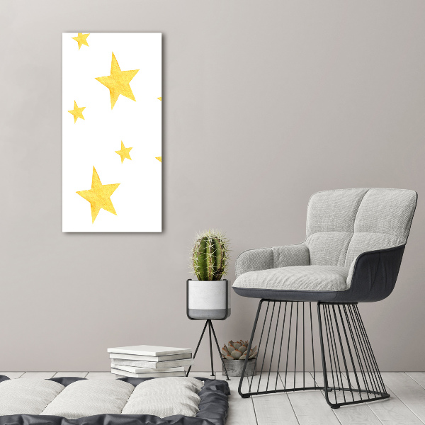 Cuadro decorativo en acrílico brillante vertical Estrellas amarillas