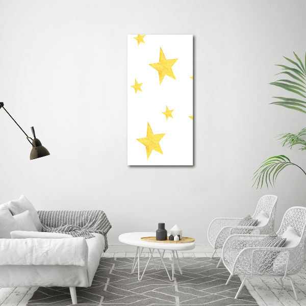 Cuadro decorativo en acrílico brillante vertical Estrellas amarillas