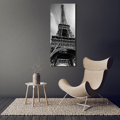 Cuadro de metacrilato moderno efecto cristal vertical Torre Eiffel de París
