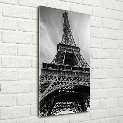 Cuadro de metacrilato moderno efecto cristal vertical Torre Eiffel de París
