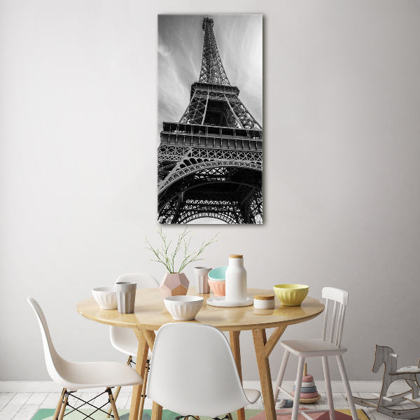 Cuadro de metacrilato moderno efecto cristal vertical Torre Eiffel de París