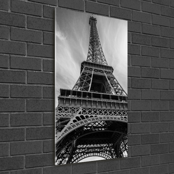 Cuadro de metacrilato moderno efecto cristal vertical Torre Eiffel de París