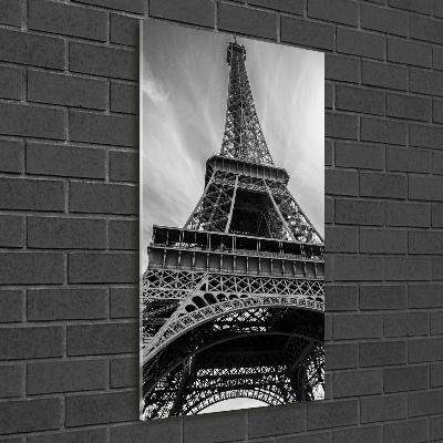 Cuadro de metacrilato moderno efecto cristal vertical Torre Eiffel de París