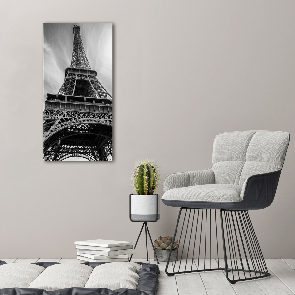 Cuadro de metacrilato moderno efecto cristal vertical Torre Eiffel de París