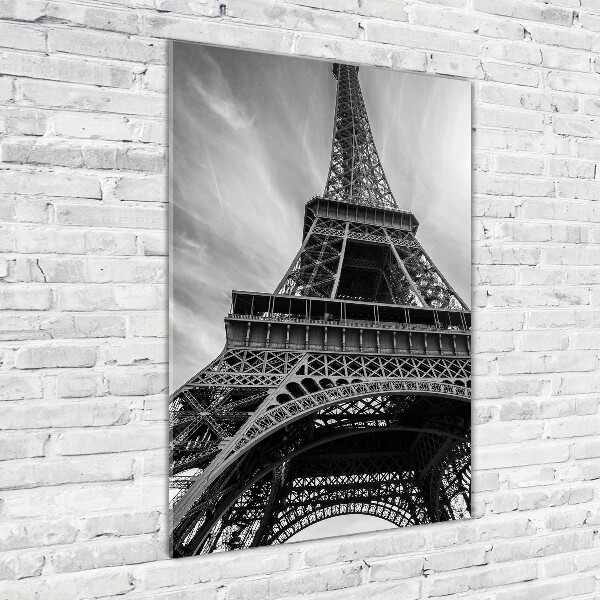 Cuadro de metacrilato moderno efecto cristal vertical Torre Eiffel de París