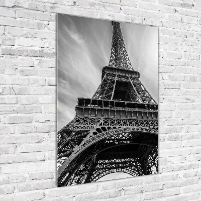 Cuadro de metacrilato moderno efecto cristal vertical Torre Eiffel de París